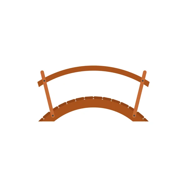 Pont en bois avec icône de main courante, style plat — Image vectorielle