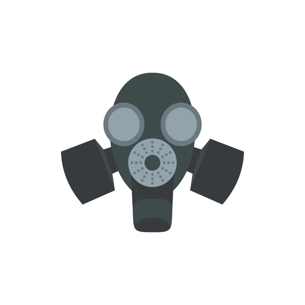Gasmasker zwart pictogram, vlakke stijl — Stockvector