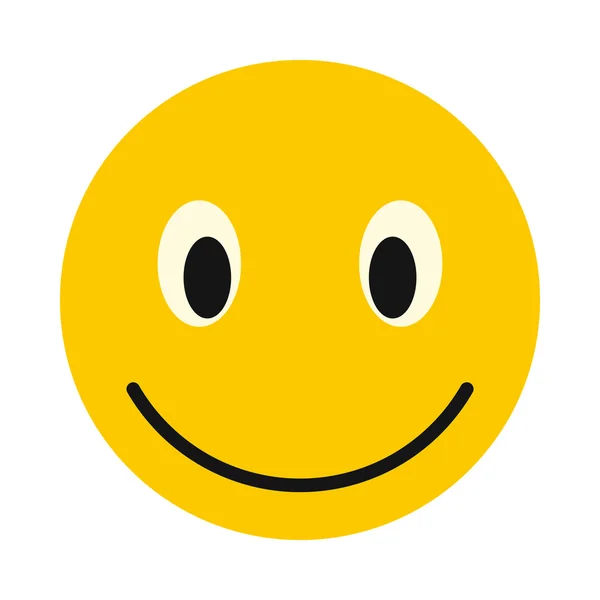 Smiley gezicht pictogram, vlakke stijl — Stockvector