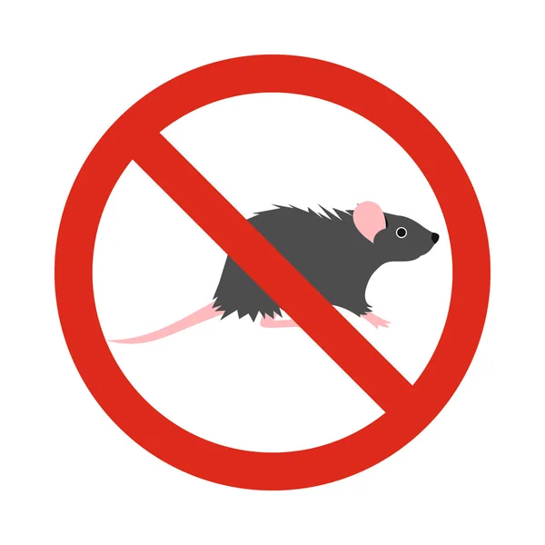 Signe d'interdiction icône de la souris, style plat — Image vectorielle