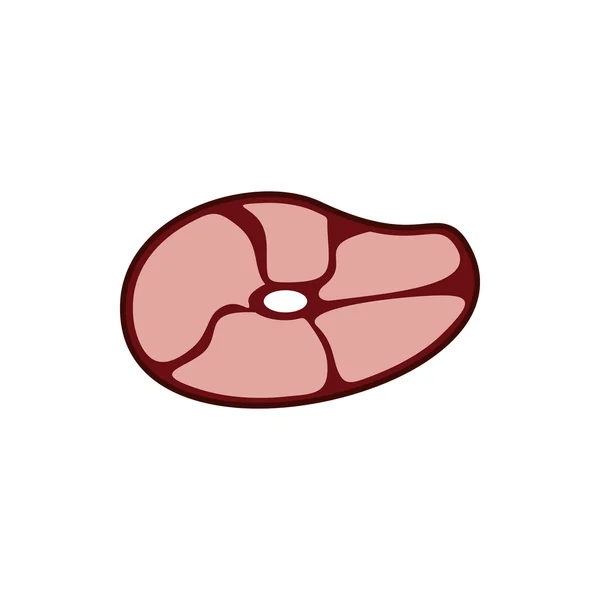 Pieza de carne icono de ternera, estilo plano — Vector de stock