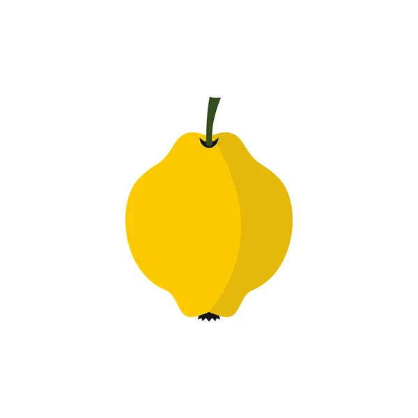 Icono de fruta de membrillo amarillo, estilo plano — Vector de stock