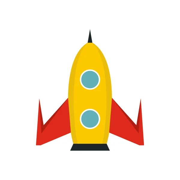 Düz stil simgesinde sarı roket — Stok Vektör