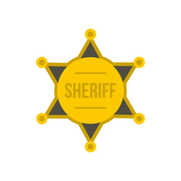 Золотая звезда иконы шерифа, плоский стиль — стоковый вектор