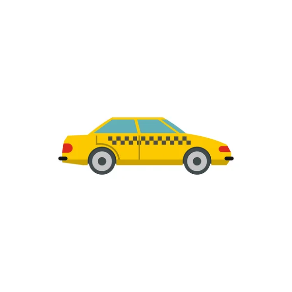 Gelbes Taxi-Auto-Symbol, flacher Stil — Stockvektor