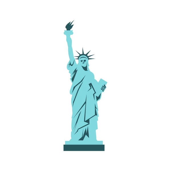 Estatua de la libertad icono, estilo plano — Vector de stock