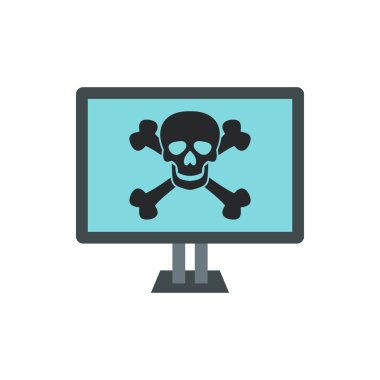 Virüs bilgisayar simgesini, düz stil