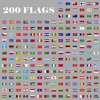 200 Bayraklar dünya seti