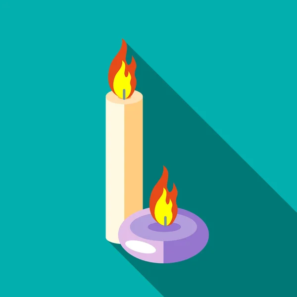 Aromatic candles icon, flat style — Stock Vector