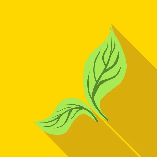 Ícone folhas de hortelã verde, estilo plano — Vetor de Stock