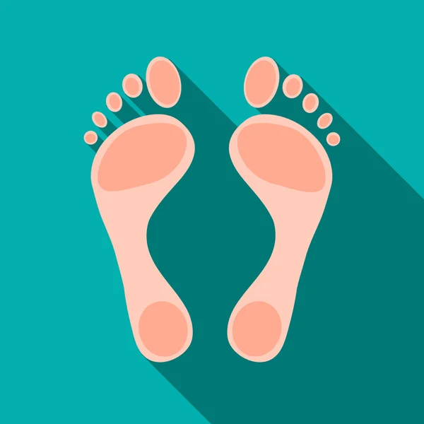 Ícone pés humanos, estilo plano — Vetor de Stock