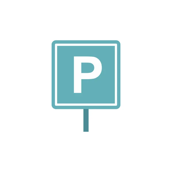 Signo de estacionamiento icono, estilo plano — Vector de stock