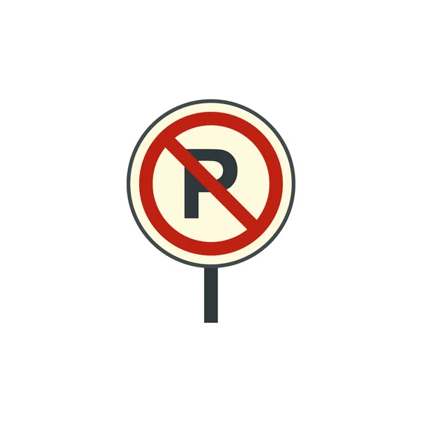Parkering är förbjuden ikon, platt stil — Stock vektor