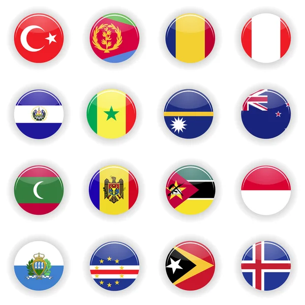 Drapeaux ensemble du monde — Image vectorielle