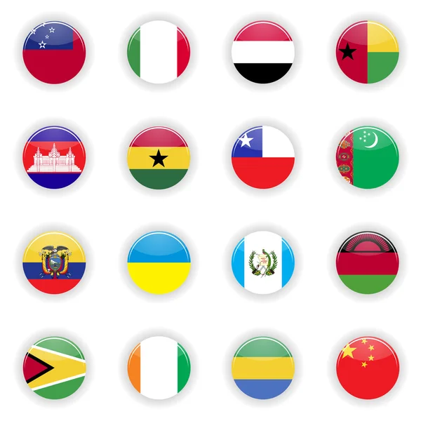 Dünya bayrakları ayarlayın — Stok Vektör