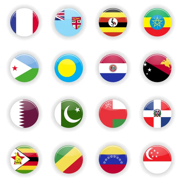 Drapeaux ensemble du monde — Image vectorielle