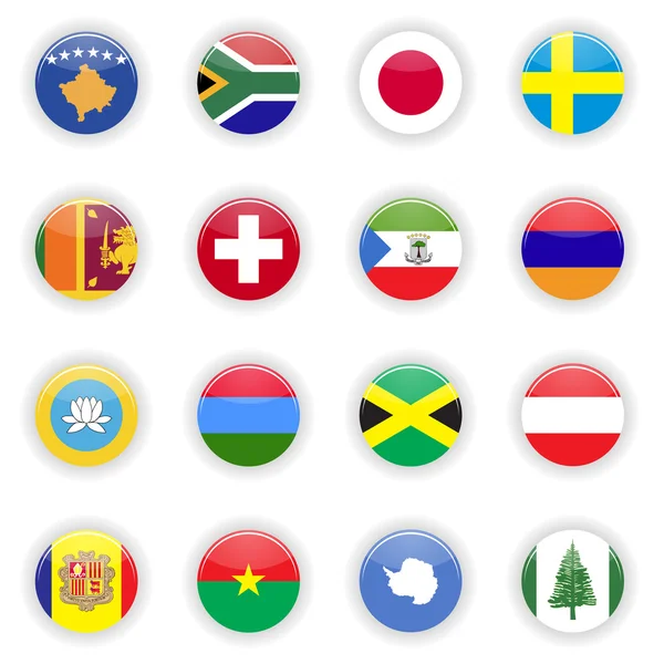 Vlaggen ingesteld van de wereld — Stockvector