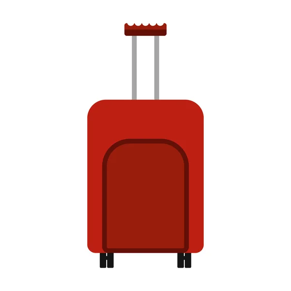 Ícone de mala de viagem vermelho, estilo plano —  Vetores de Stock