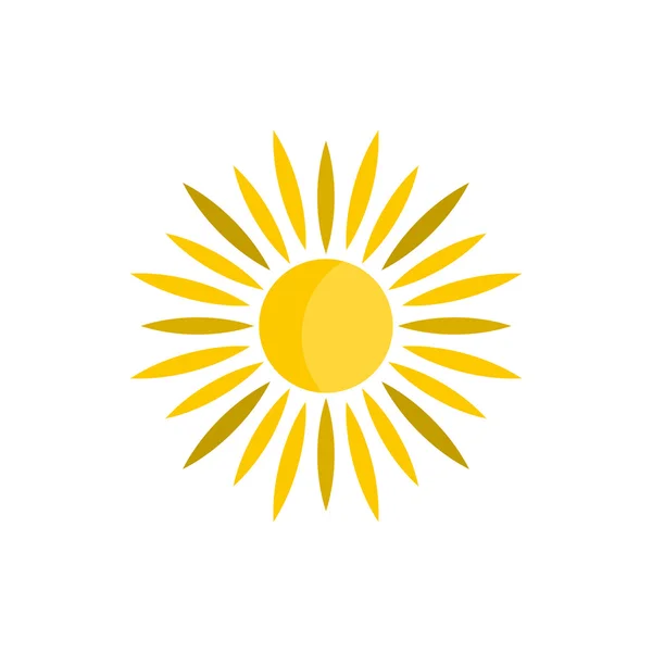 Sun icon in flat style — Stock Vector