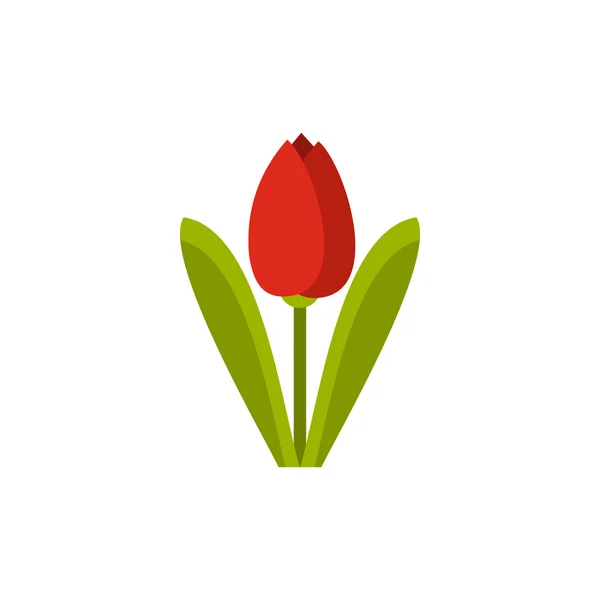 Rode tulp icoon in vlakke stijl — Stockvector