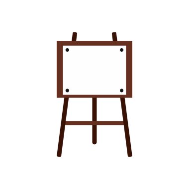 Ahşap şövale simgesi, düz stil