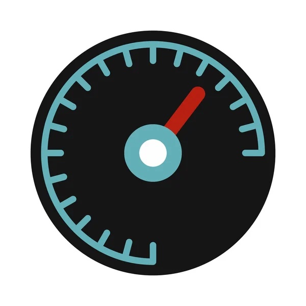Svart hastighetsmätare ikon, platt stil — Stock vektor