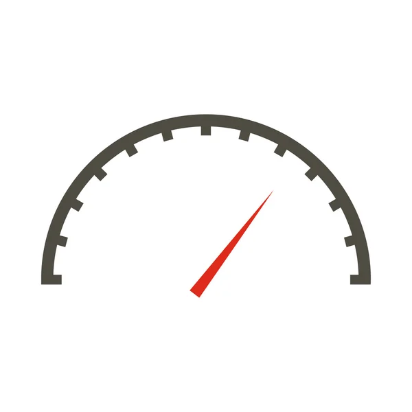 White speedometer icon, flat style — Stock Vector