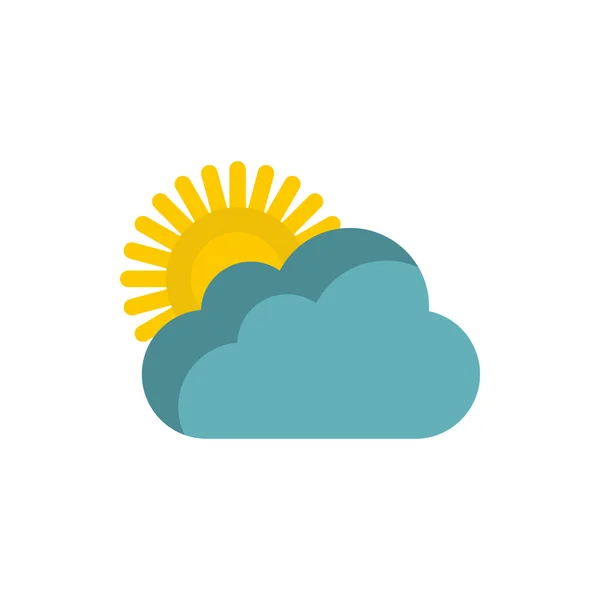 Icono de sol y nubes, estilo plano — Vector de stock