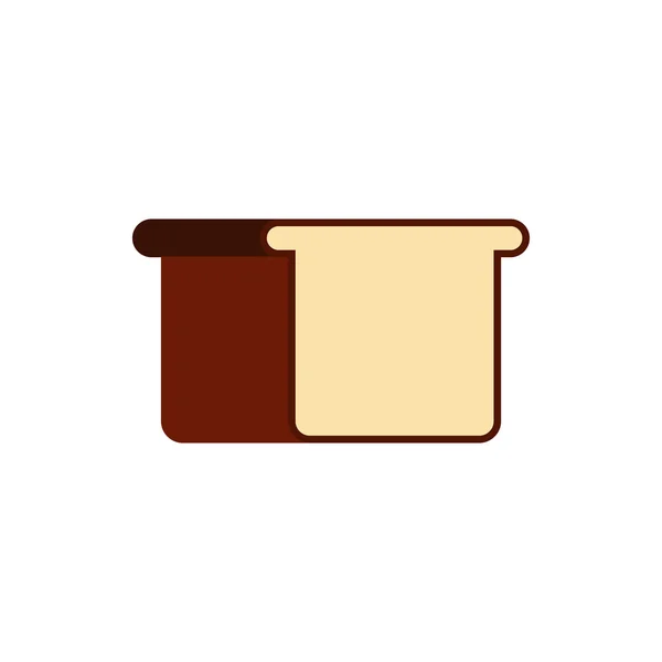 Ícone de pão branco em estilo plano — Vetor de Stock