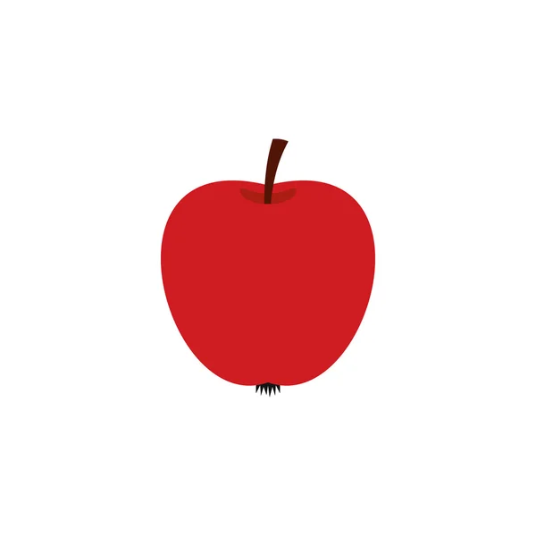 Ikona červeného jablka v plochý — Stockový vektor
