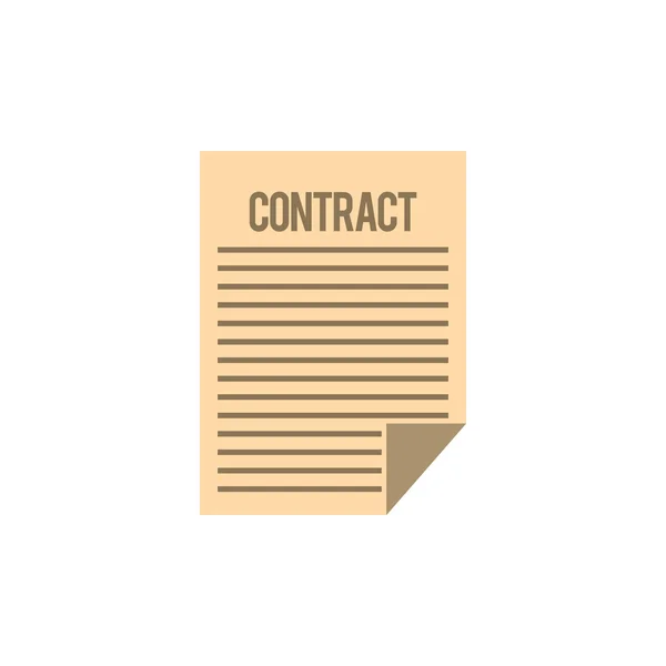 Icono de contrato en estilo plano — Vector de stock