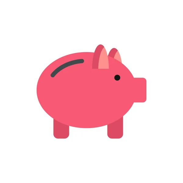 Pink piggy bank icon, flat style — Stock Vector