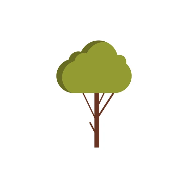 Groene boom pictogram in vlakke stijl — Stockvector