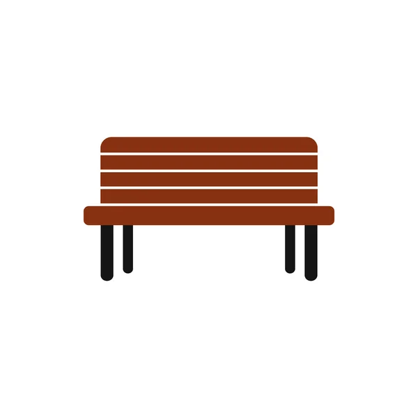 Icono de banco de madera en estilo plano — Vector de stock