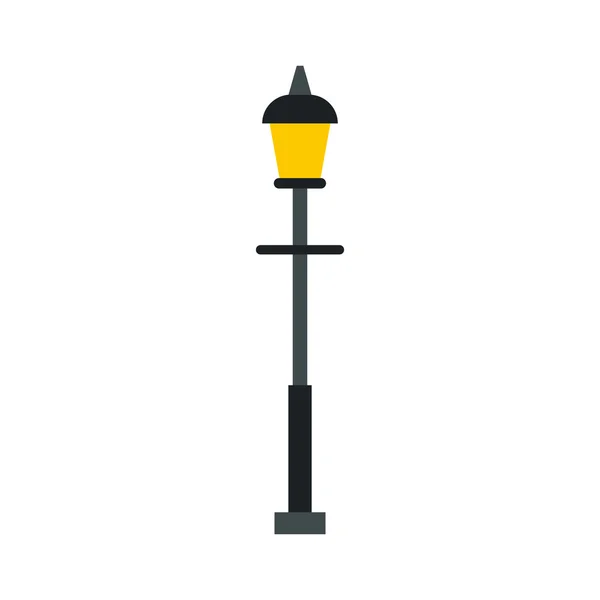 Retro street lantern icon, flat style — Stock Vector