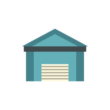 Mavi garaj simgesi, düz stil