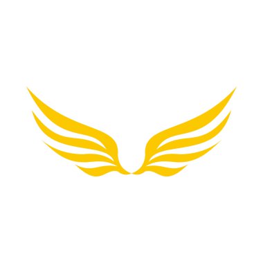 İki sarı kanat simgesi, düz stil