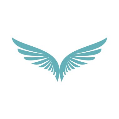 İki mavi kanat simgesi, düz stil