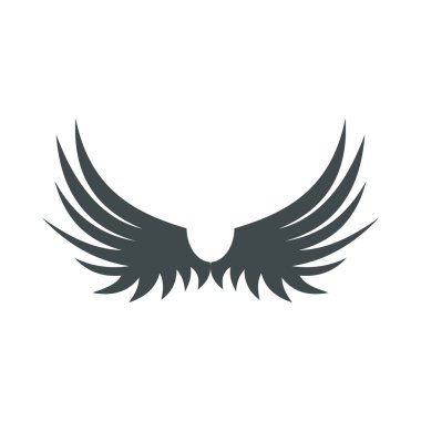 İki kuş simgesi, düz stil wings