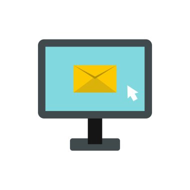 E-posta yazılı bilgisayar simgesine, düz stil