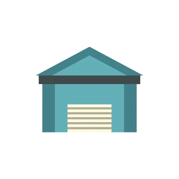 Icône de garage bleu, style plat — Image vectorielle
