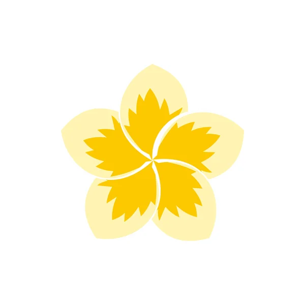 Frangipani Blume Ikone, flacher Stil — Stockvektor