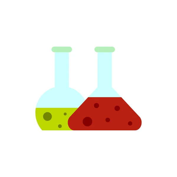 Laboratory flasks icon, flat style — Stock Vector
