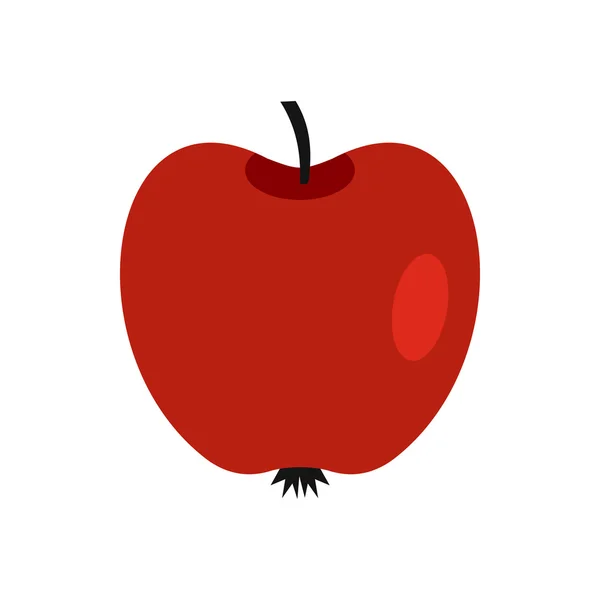 Icono de manzana roja, estilo plano — Vector de stock