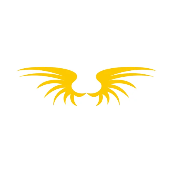 Δύο κίτρινο εικονίδιο πτηνών πτέρυγα, επίπεδη στυλ — Διανυσματικό Αρχείο