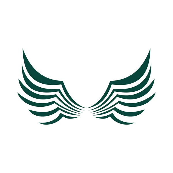 Две зеленые птички с иконой перьев — стоковый вектор