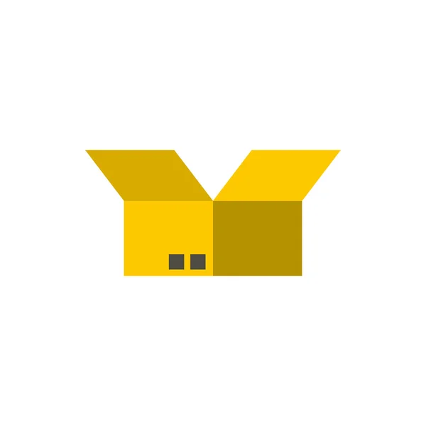 Box ikon, platt stil — Stock vektor