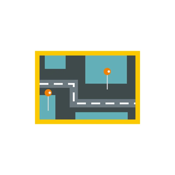 Routekaart pictogram, vlakke stijl — Stockvector