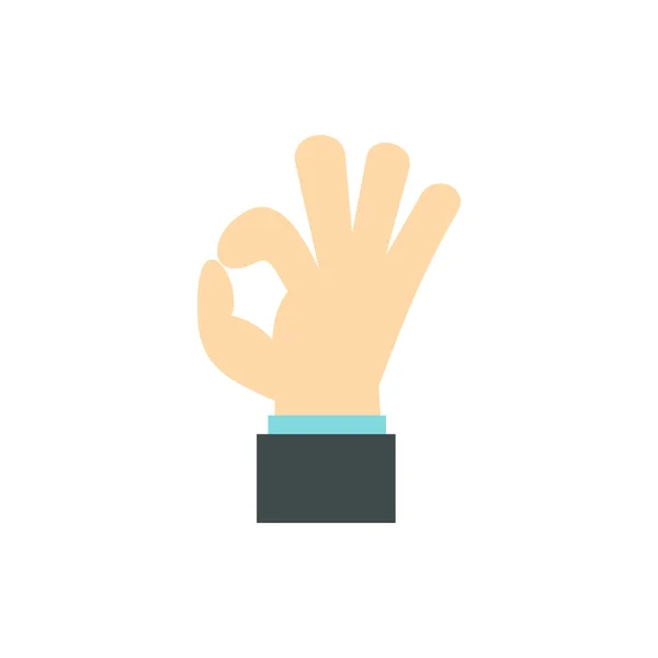 Gesture okay icon, flat style — Stock Vector