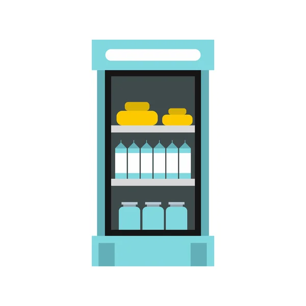 Kühlschrank mit Produkten im Geschäft Symbol — Stockvektor